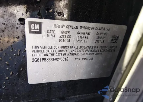 2014 Cadillac Xts Premium из США, поврежденный, VIN 2G61P5S33E9245010